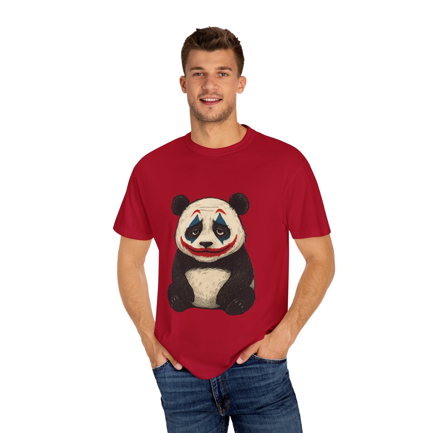 Panda Graphic T-Shirt | Hilarious Panda Joker Tee, Fun Unisex Casual Wear, Unique Gift for Animal Lovers, Halloween Costume Idea