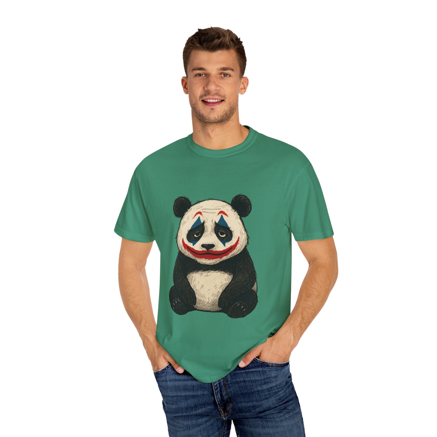Panda Graphic T-Shirt | Hilarious Panda Joker Tee, Fun Unisex Casual Wear, Unique Gift for Animal Lovers, Halloween Costume Idea