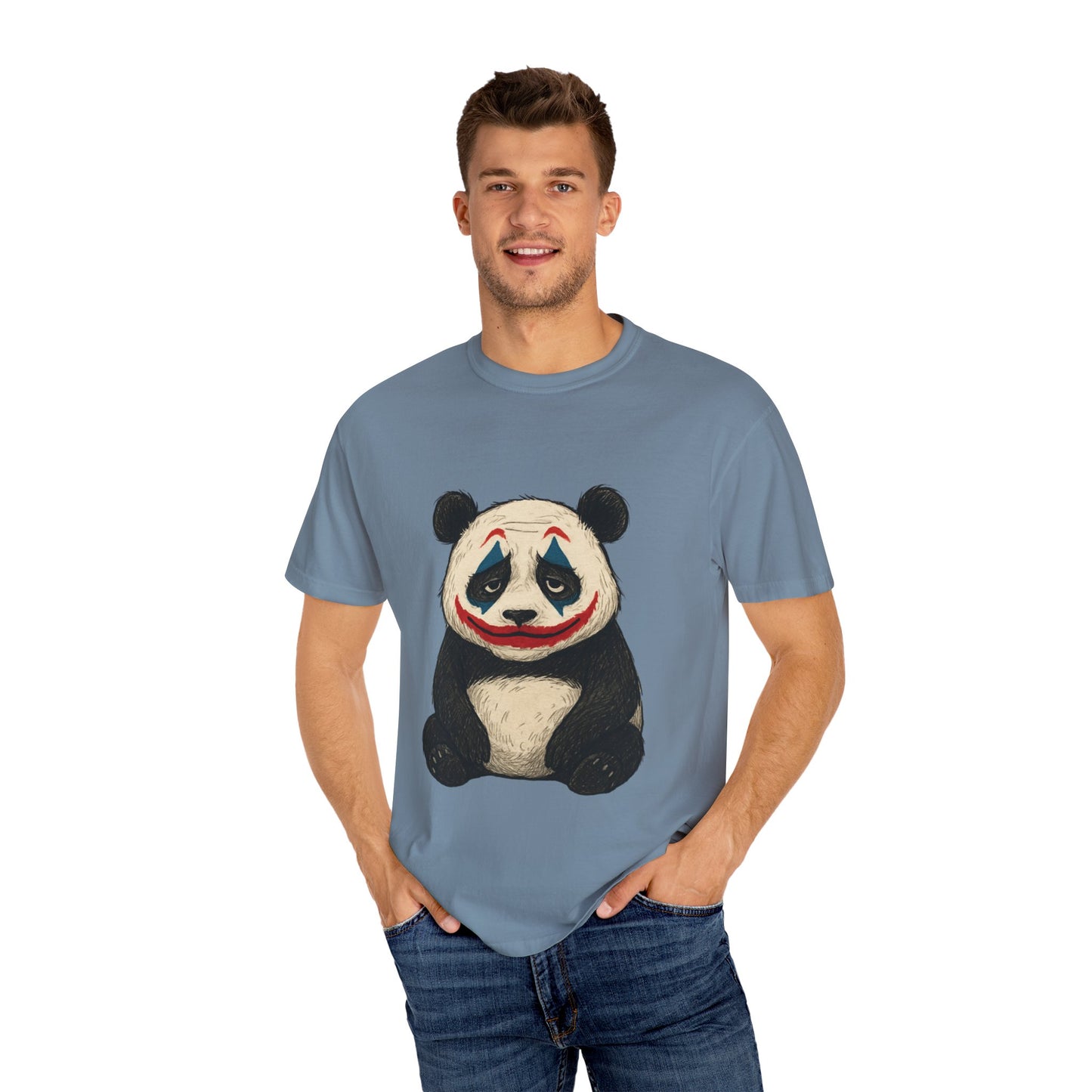 Panda Graphic T-Shirt | Hilarious Panda Joker Tee, Fun Unisex Casual Wear, Unique Gift for Animal Lovers, Halloween Costume Idea