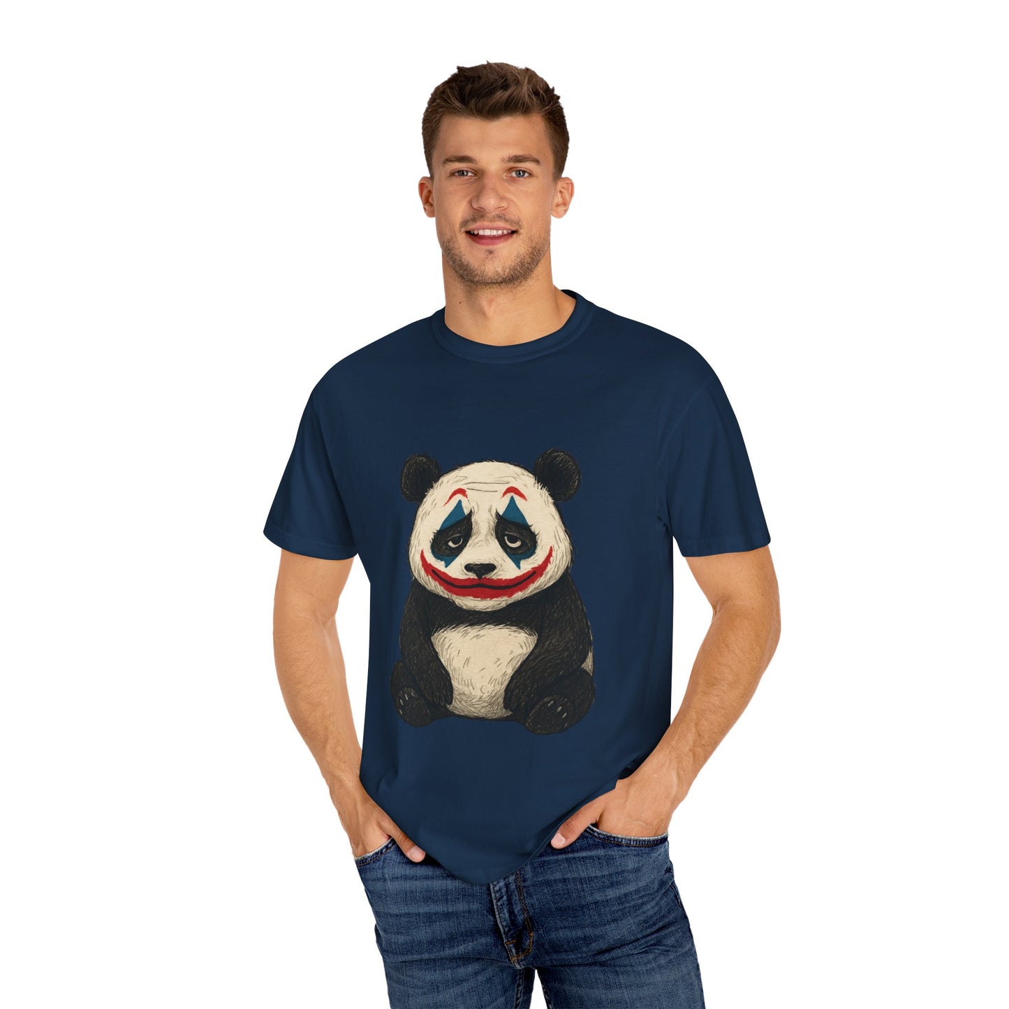 Panda Graphic T-Shirt | Hilarious Panda Joker Tee, Fun Unisex Casual Wear, Unique Gift for Animal Lovers, Halloween Costume Idea