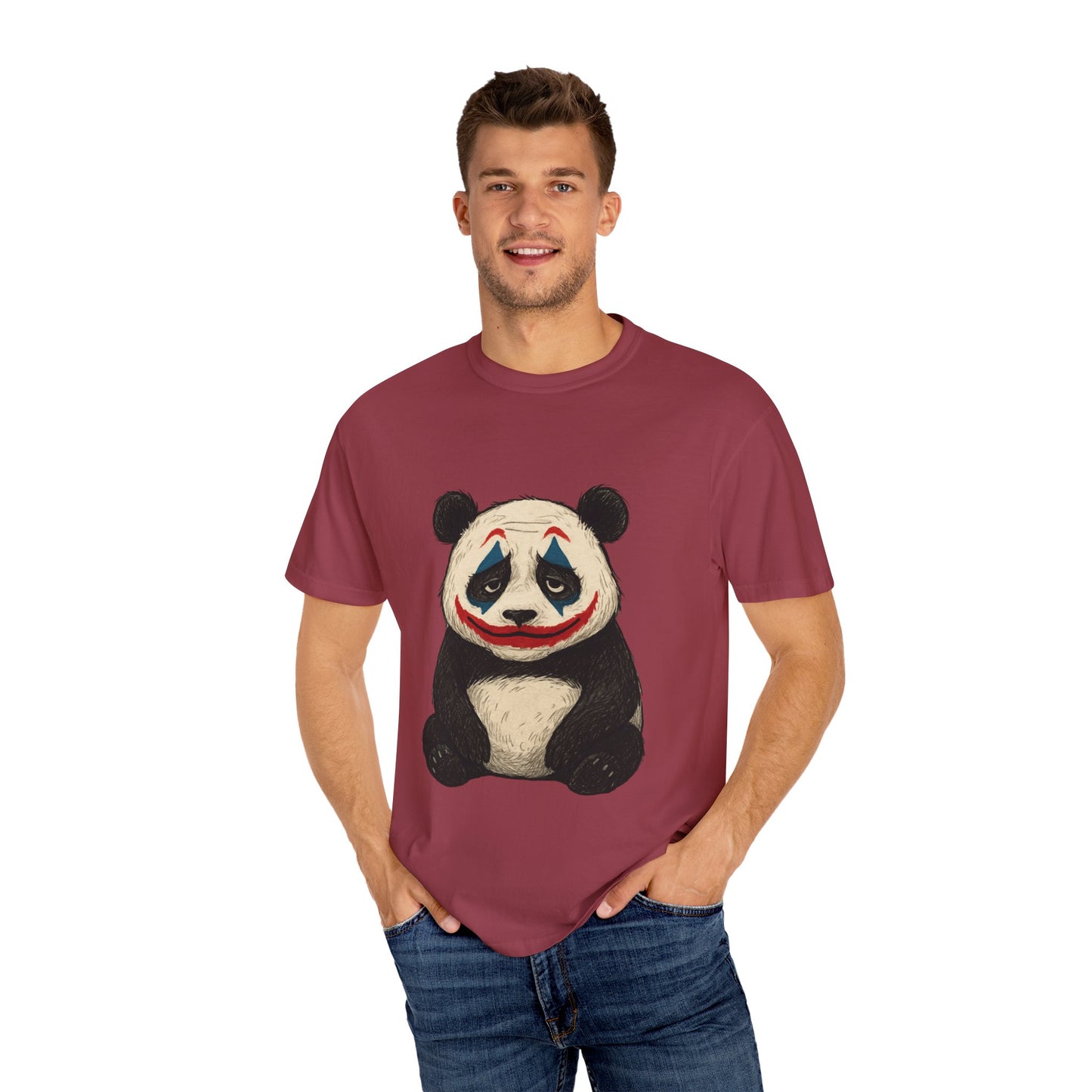 Panda Graphic T-Shirt | Hilarious Panda Joker Tee, Fun Unisex Casual Wear, Unique Gift for Animal Lovers, Halloween Costume Idea