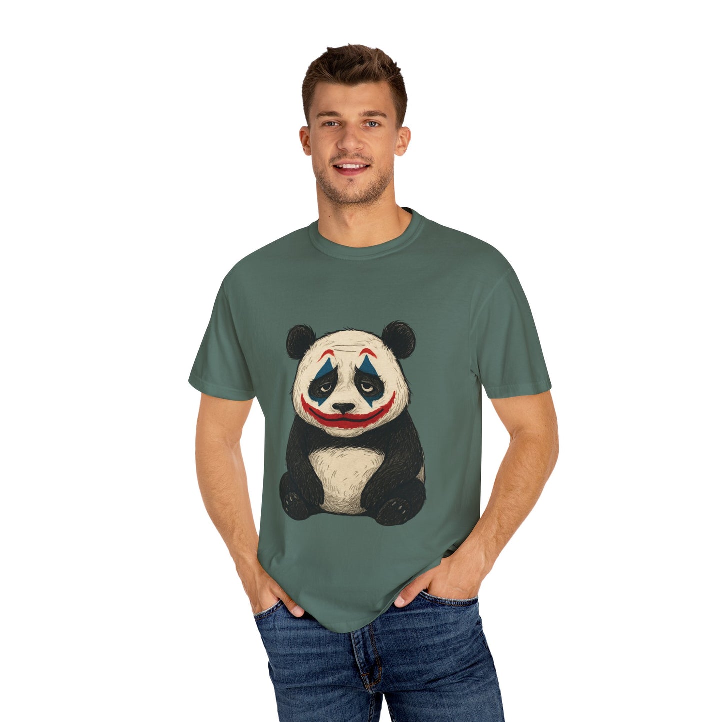 Panda Graphic T-Shirt | Hilarious Panda Joker Tee, Fun Unisex Casual Wear, Unique Gift for Animal Lovers, Halloween Costume Idea