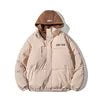 Men's Cotton Hooded Bomber Jacket - Windproof Stand Collar Coat