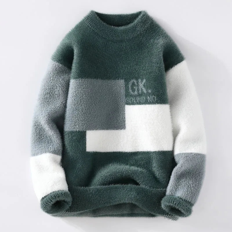 Men's Winter Letter Pattern Wool Pullover Sweater - Thick Knit Casual Sweater S-3XL - StylePicksBySei