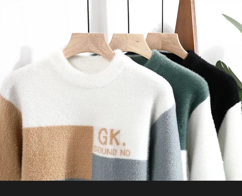 Men's Winter Letter Pattern Wool Pullover Sweater - Thick Knit Casual Sweater S-3XL - StylePicksBySei