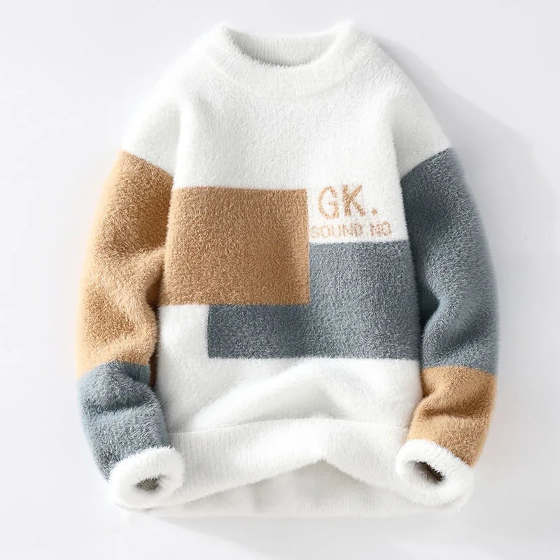 Men's Winter Letter Pattern Wool Pullover Sweater - Thick Knit Casual Sweater S-3XL - StylePicksBySei