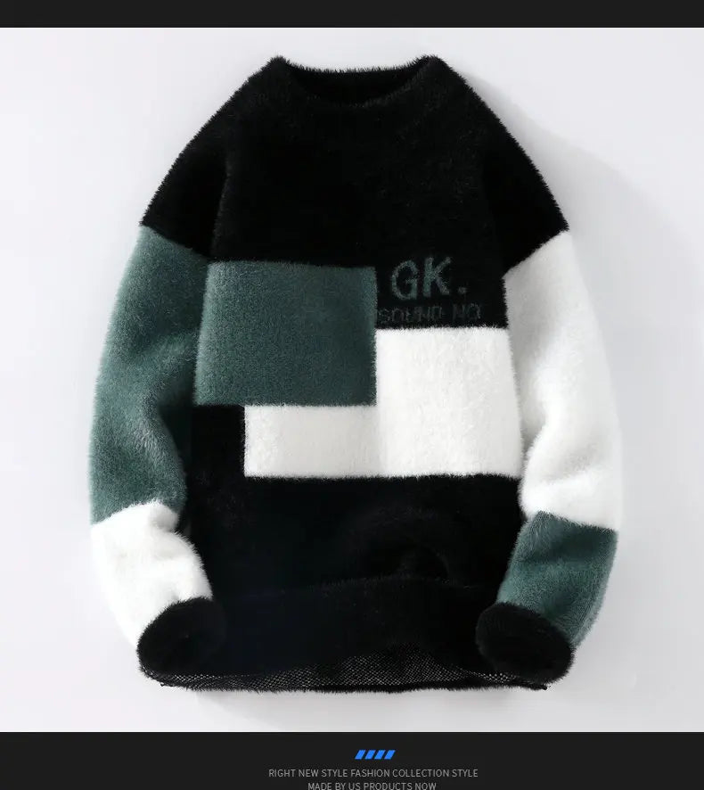 Men's Winter Letter Pattern Wool Pullover Sweater - Thick Knit Casual Sweater S-3XL - StylePicksBySei