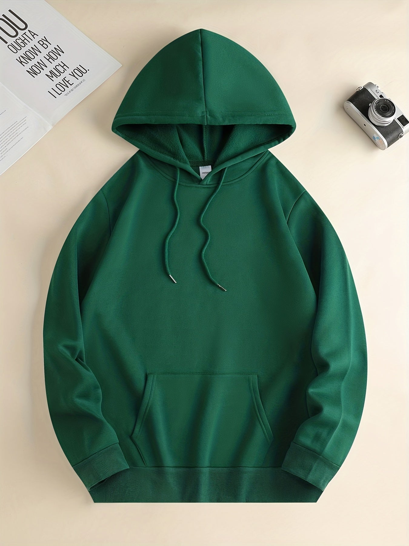 Men's Love and Peace Graphic Hoodie - Casual Pullover with Kangaroo Pocket