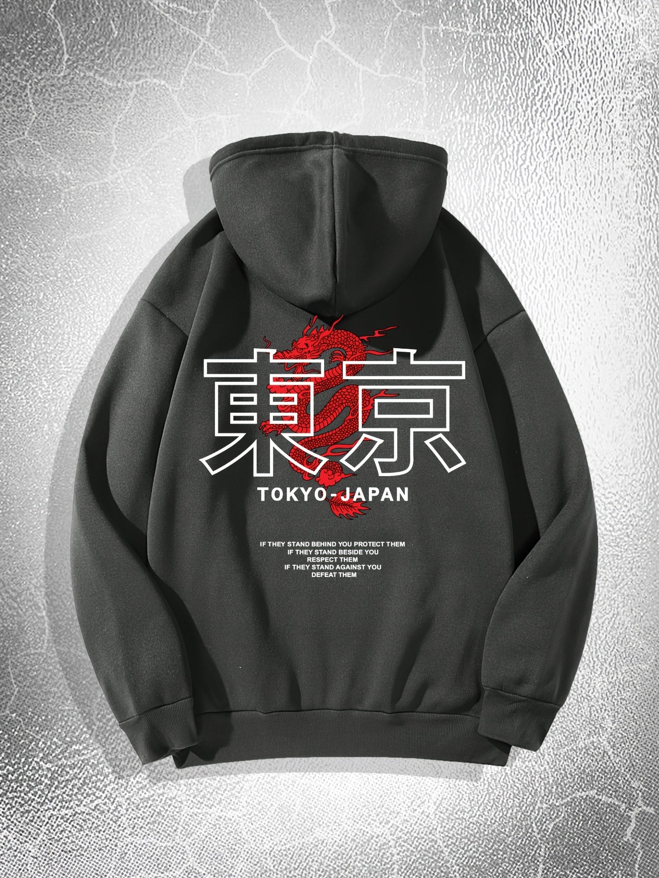 Men's Hooded Sweatshirt - Casual Polyester Hoodie with Positioning Print