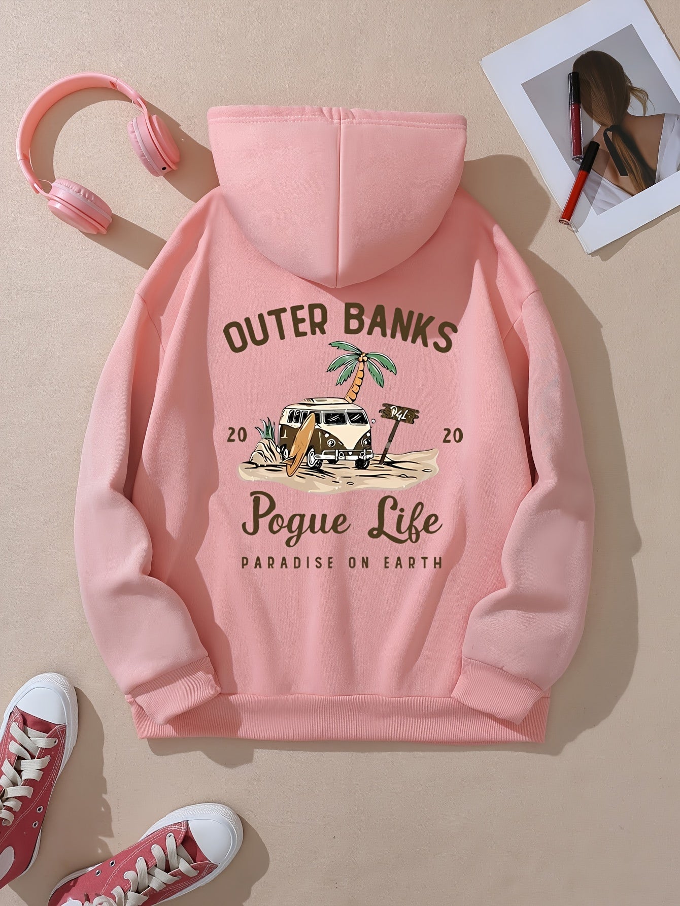 Pogue Life Graphic Hoodie for Women - Cozy Pocket Sweatshirt with Drawstring