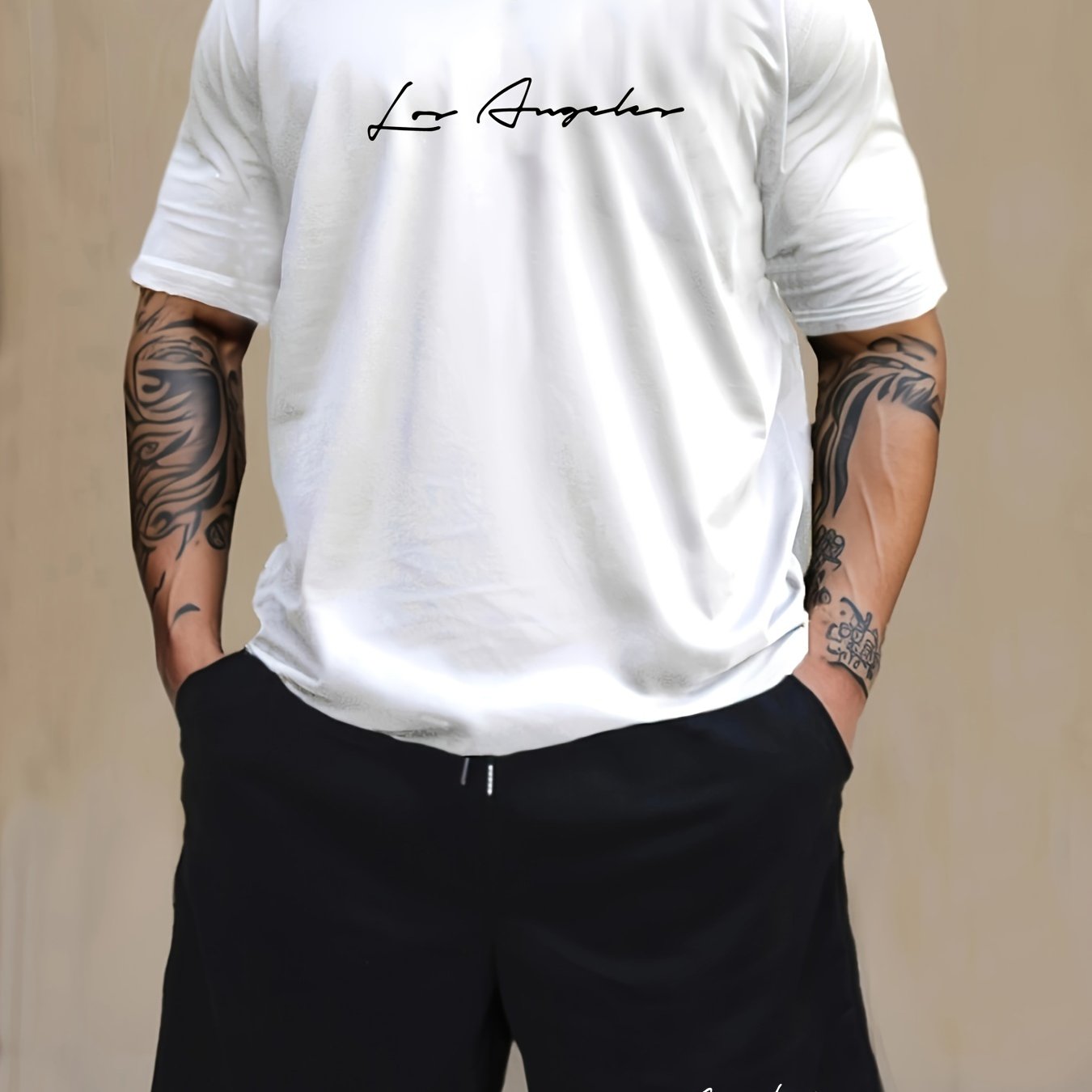 Men's 2-Piece Pajama Set - Letter Print Short Sleeve T-Shirt & Shorts Loungewear