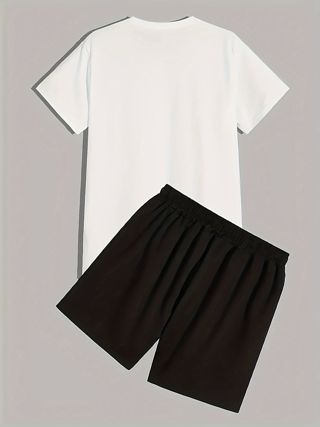 Men's 2-Piece Pajama Set - Letter Print Short Sleeve T-Shirt & Shorts Loungewear