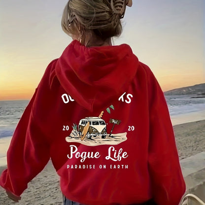 Pogue Life Graphic Hoodie for Women - Cozy Pocket Sweatshirt with Drawstring