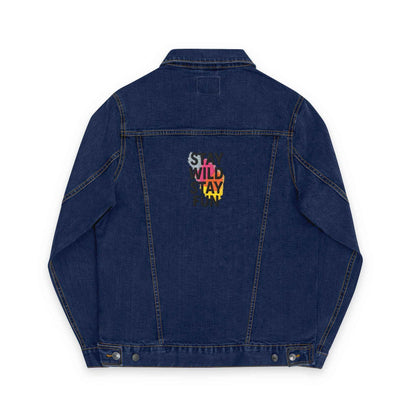 Embroidered Denim Jacket - Stay Wild Stay Fun Vintage Style Eco-Friendly Unisex Gift - StylePicksBySei