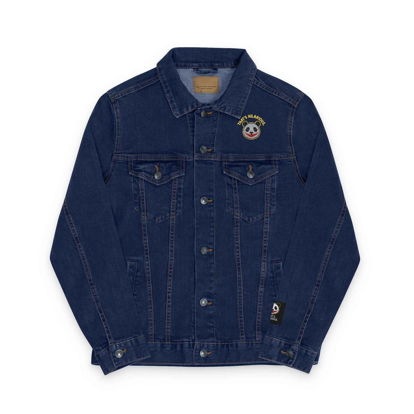Embroidered Denim Jacket - That's Hilarious Design - StylePicksBySei