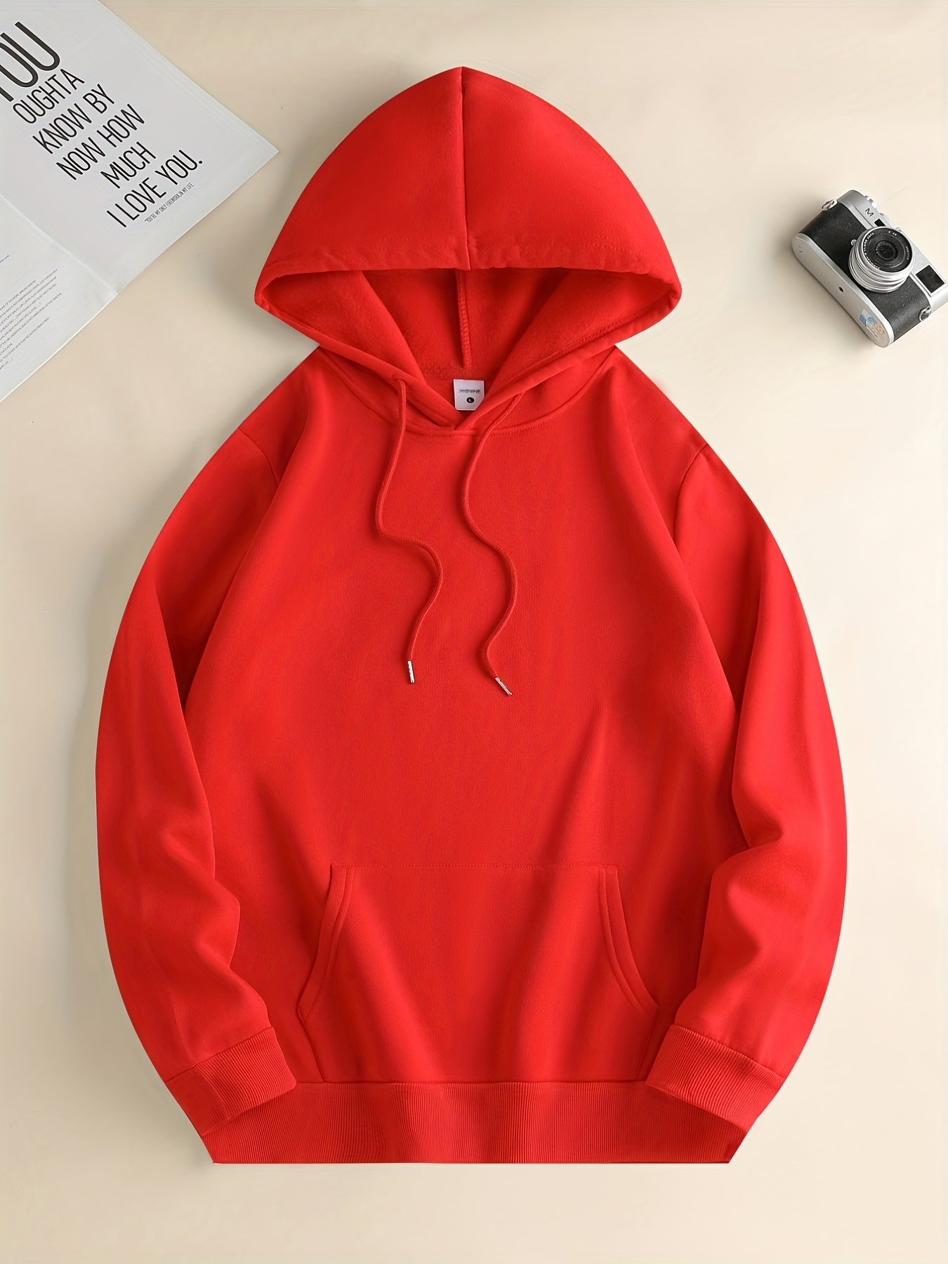 Men's Love and Peace Graphic Hoodie - Casual Pullover with Kangaroo Pocket
