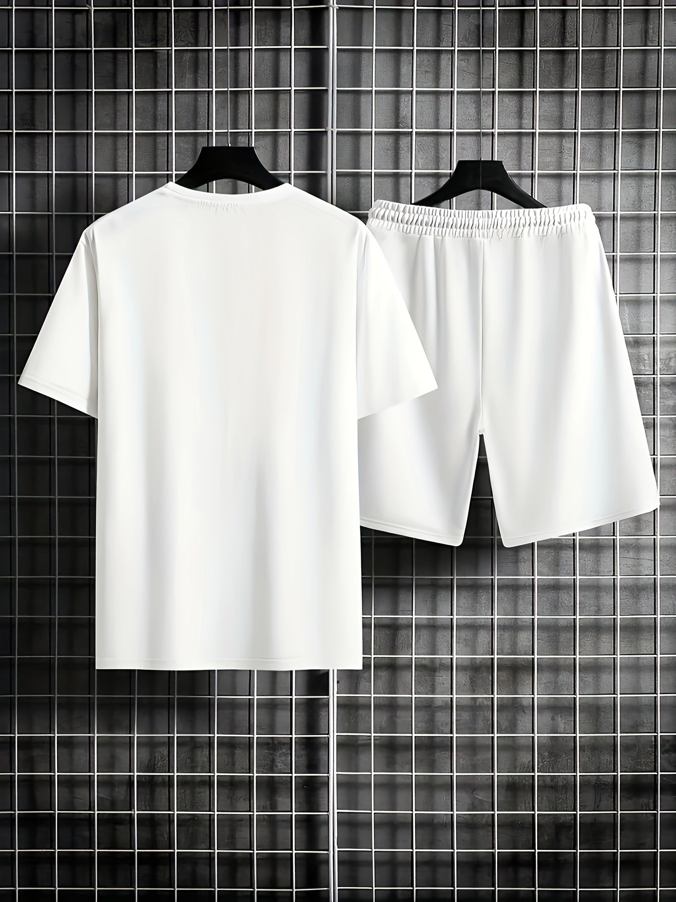 Men's 2-Piece Pajama Set - Letter Print Short Sleeve T-Shirt & Shorts Loungewear