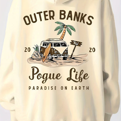 Pogue Life Graphic Hoodie for Women - Cozy Pocket Sweatshirt with Drawstring