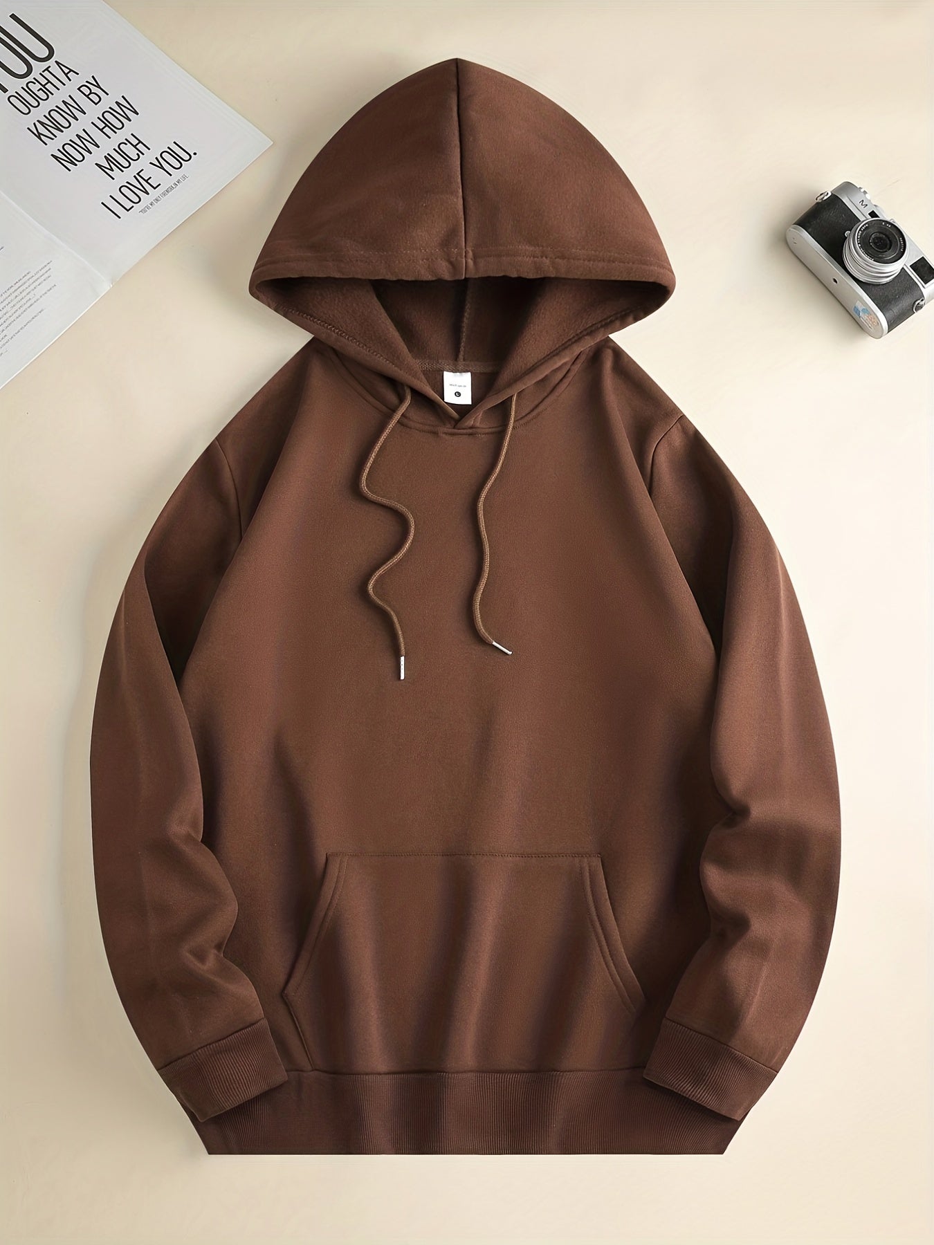 Men's Love and Peace Graphic Hoodie - Casual Pullover with Kangaroo Pocket