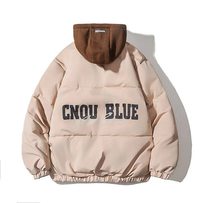 Men's Cotton Hooded Bomber Jacket - Windproof Stand Collar Coat