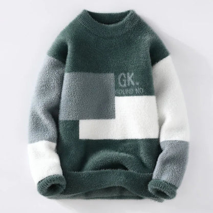 Men's Winter Letter Pattern Wool Pullover Sweater - Thick Knit Casual Sweater S-3XL - StylePicksBySei
