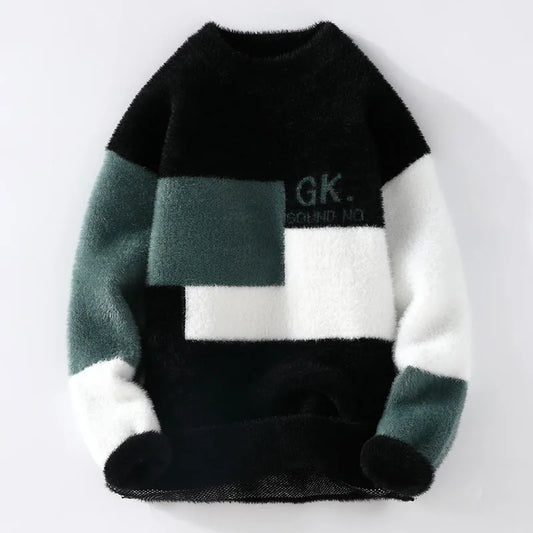 Men's Winter Letter Pattern Wool Pullover Sweater - Thick Knit Casual Sweater S-3XL - StylePicksBySei