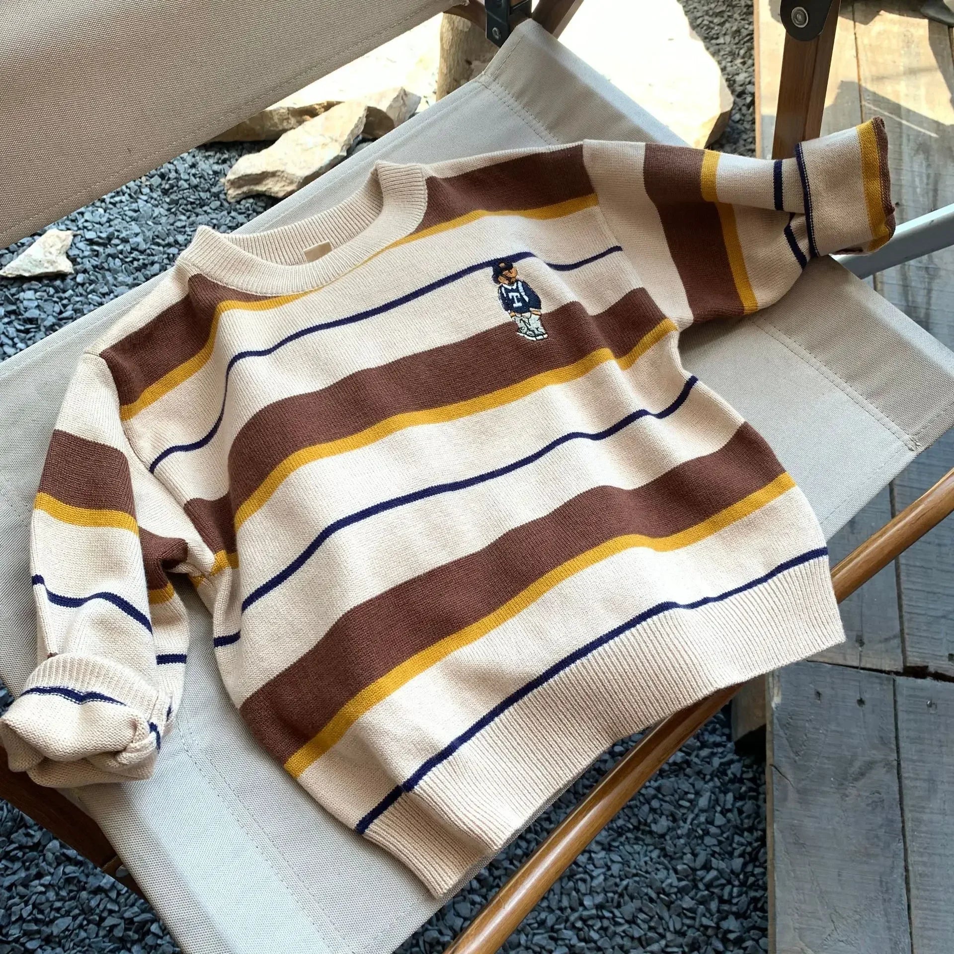Korean Style Children's Cartoon Sweater - Boys Casual Knitted Pullover - StylePicksBySei