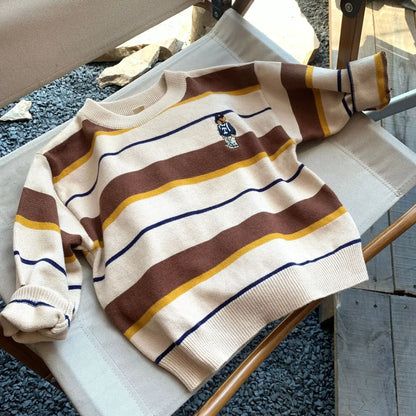 Korean Style Children's Cartoon Sweater - Boys Casual Knitted Pullover - StylePicksBySei