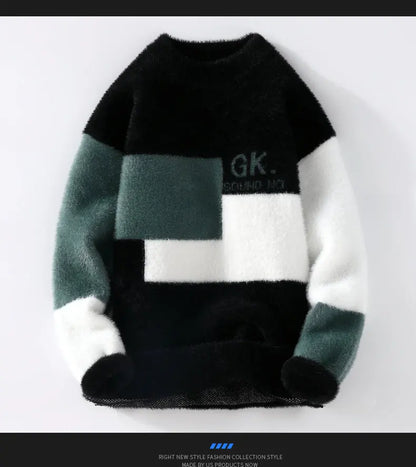 Men's Winter Letter Pattern Wool Pullover Sweater - Thick Knit Casual Sweater S-3XL - StylePicksBySei