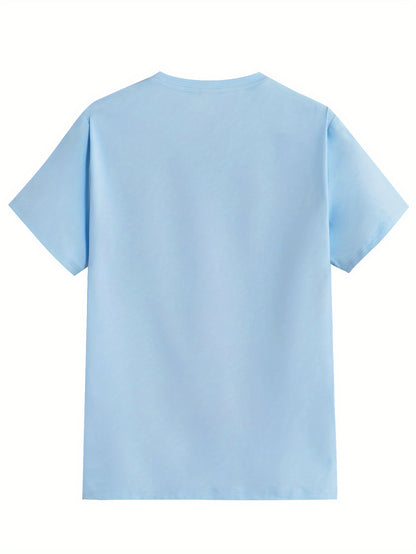 Men's One Love Letter Print T-Shirt - Casual Crew Neck Short Sleeve Tee
