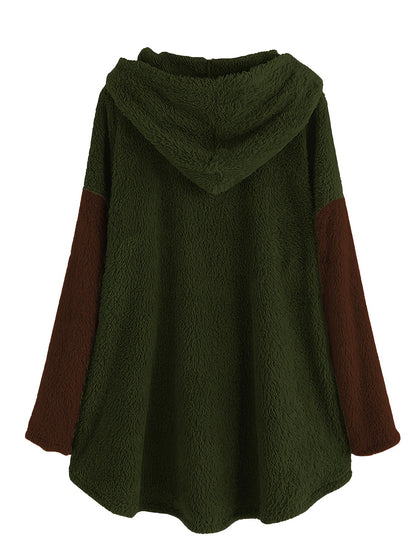 Women's Letter Print Hoodie - Casual Long Sleeve Color Block Pullover with Hood