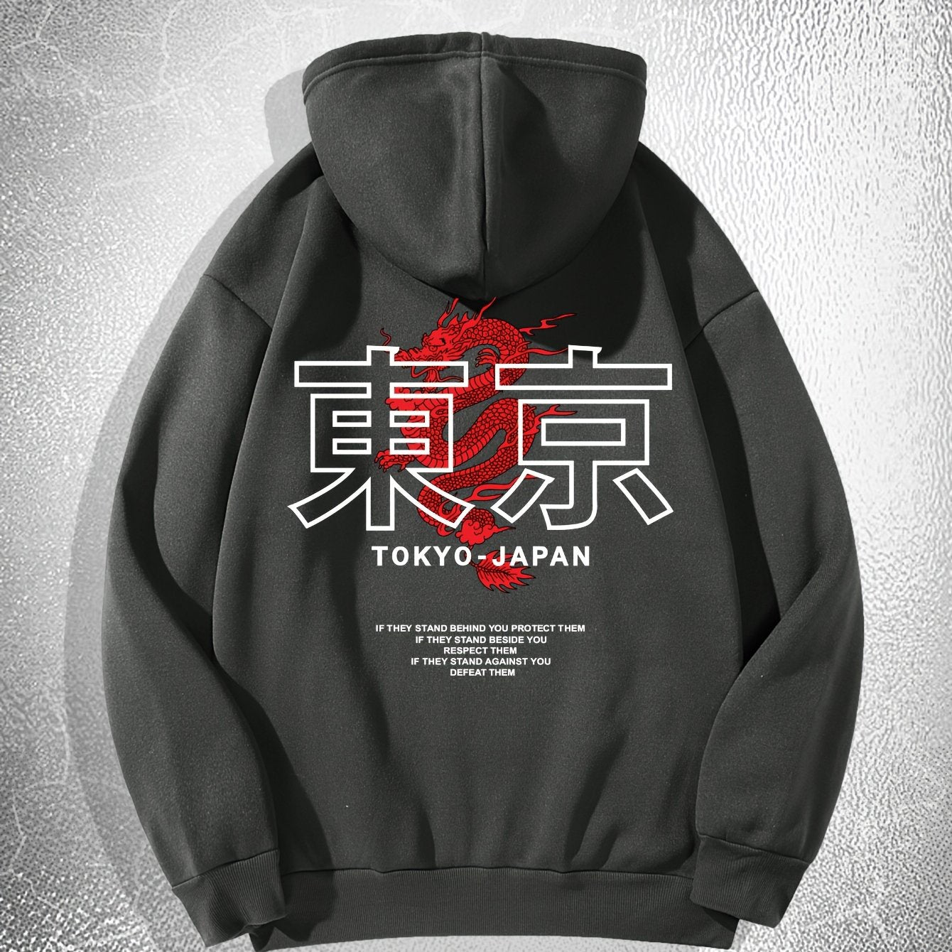 Men's Hooded Sweatshirt - Casual Polyester Hoodie with Positioning Print