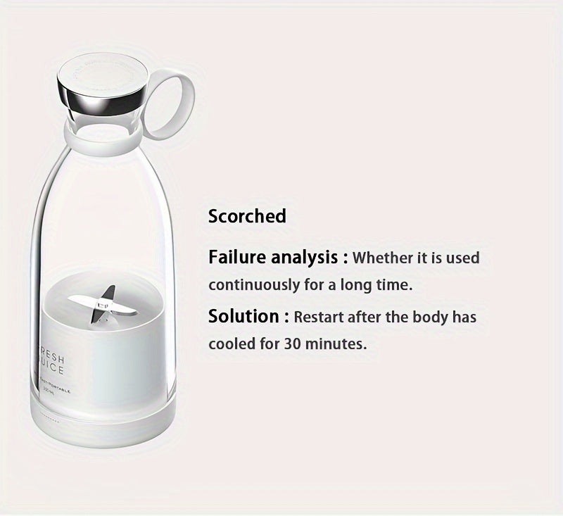 Professional Portable Electric Blender - 11.83oz Wireless Mini Juicer - StylePicksBySei
