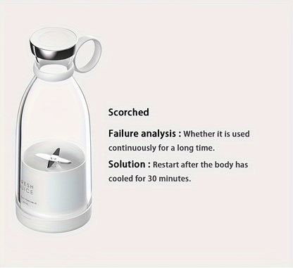 Professional Portable Electric Blender - 11.83oz Wireless Mini Juicer - StylePicksBySei