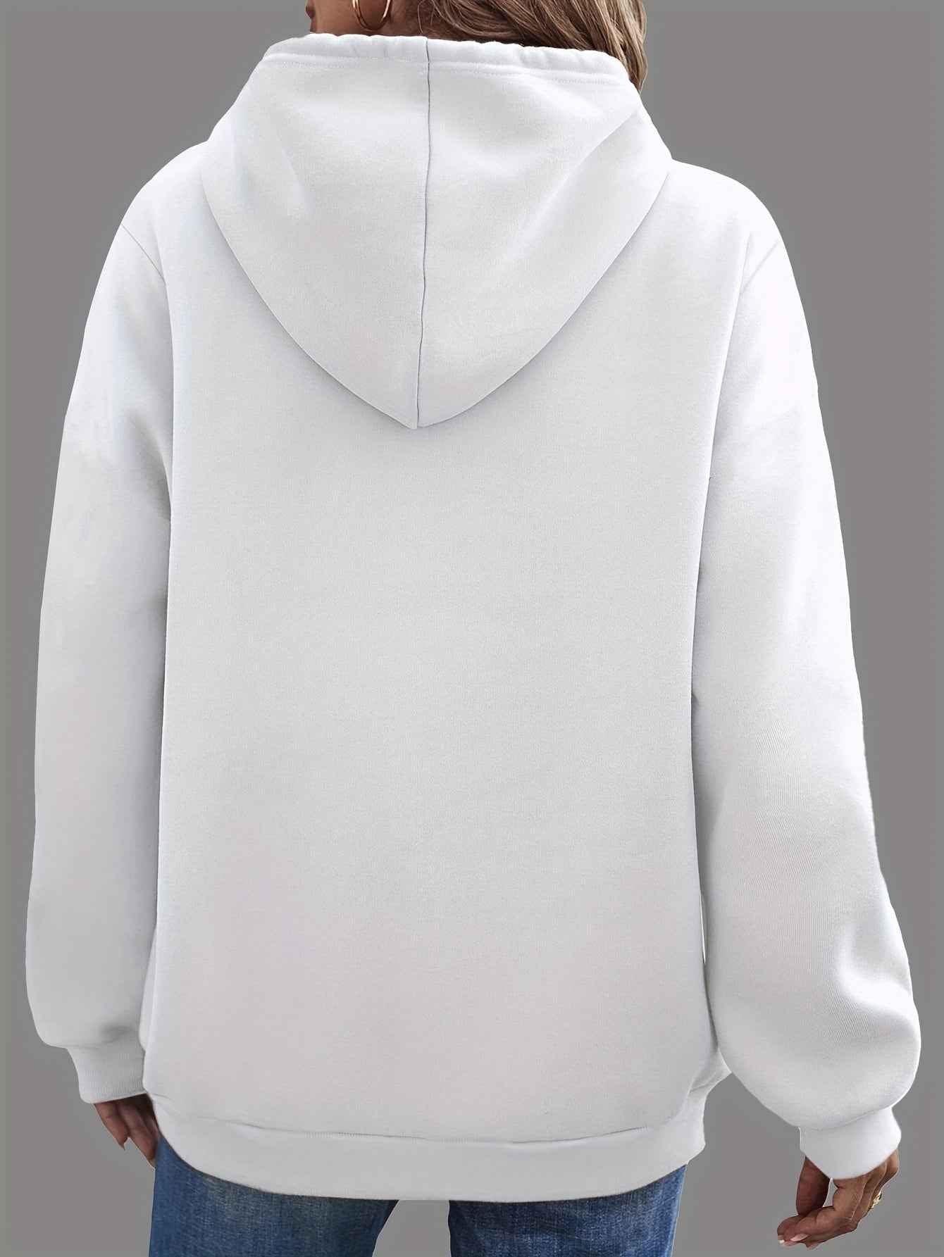 2023 Fall/Winter Casual Hooded Knit Hoodie for Women with Geometric Pattern, Polyester, Knit Fabric, 250g/m²