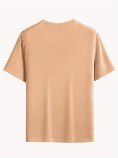Men's One Love Letter Print T-Shirt - Casual Crew Neck Short Sleeve Tee