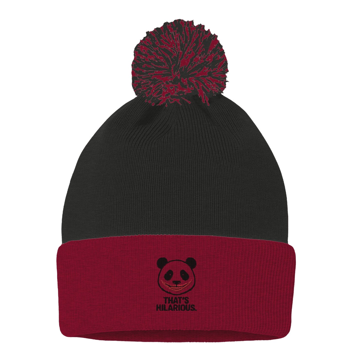 Embroidered Pom-Pom Beanie | That's Hilarious - Sportsman SP15 - StylePicksBySei