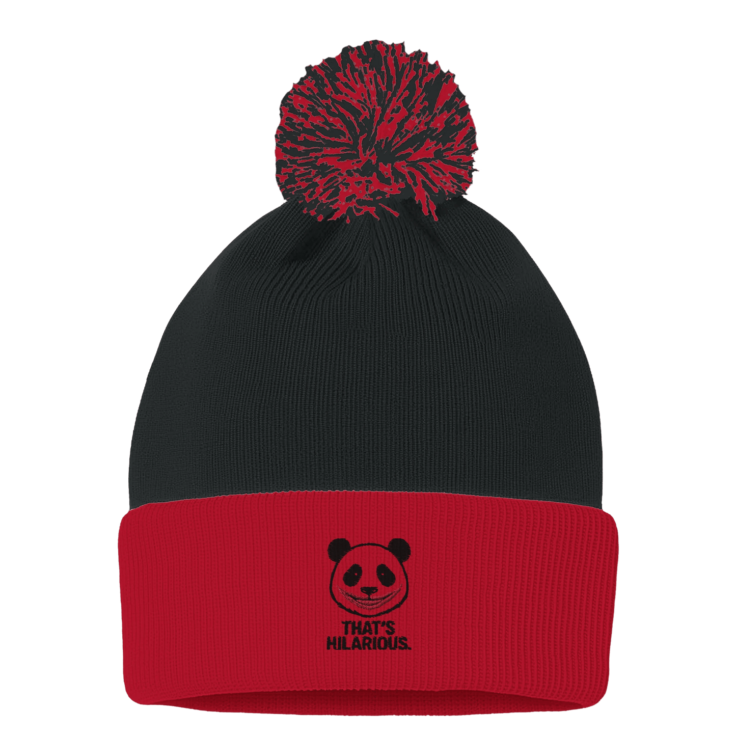 Embroidered Pom-Pom Beanie | That's Hilarious - Sportsman SP15 - StylePicksBySei